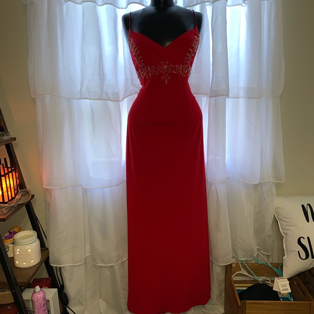 Red formal gown